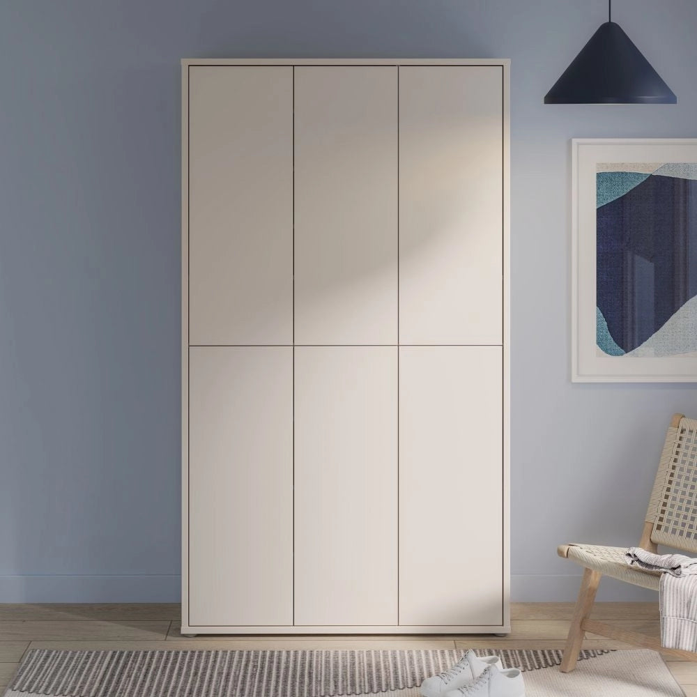 Armadio multiuso Medea 6 ante cashmere 109x35x192 - Scarpiera e armadio salvaspazio