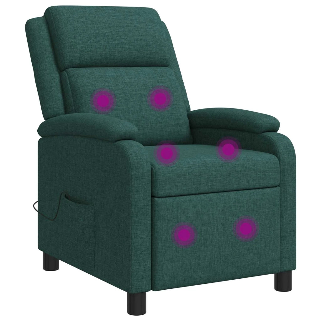Poltrona Massaggiante Verde Scuro Tessuto 42034874