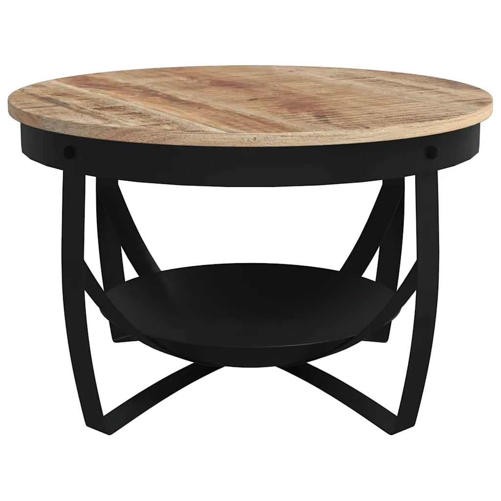 Tavolino da Salotto Ø68x43cm in Legno di Mango Grezzo 320794