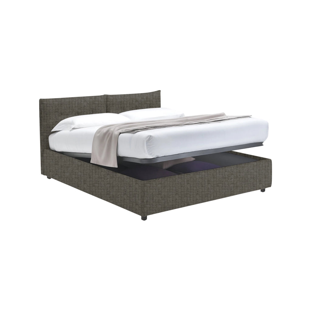 York, Letto Piazza e Mezza Sfoderabile Made in Italy, Grigio Tortora