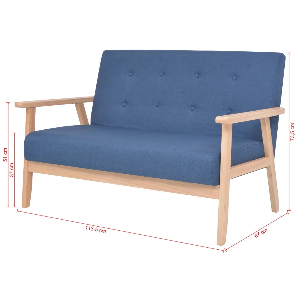 Divano a 2 Posti-Sofa 2 Posti in Tessuto Blu 851498