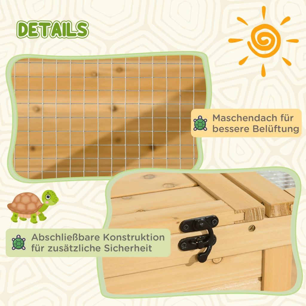 Casetta per tartarughe in legno ¨C Minimal ¨C 91x60.5x32 cm giallo