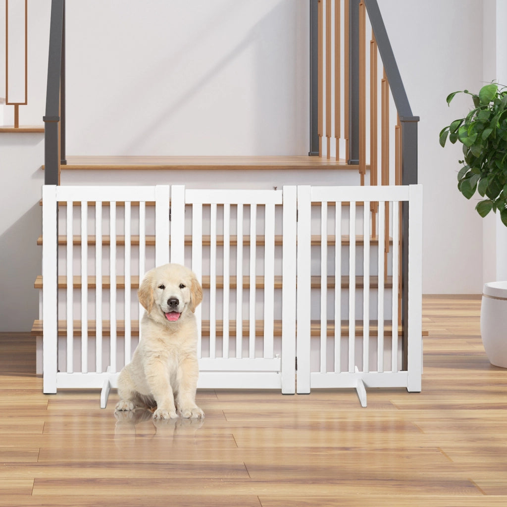 Cancello per animali da compagnia ¨C Minimal ¨C Bianco 155x35.5x76 cm