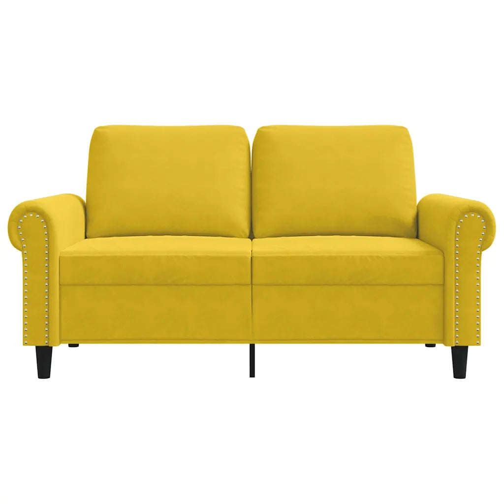 Divano a 2 Posti giallo 120 cm in Velluto 359525