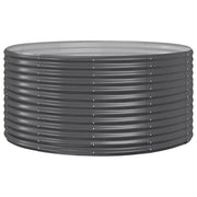 Grande aiuola rialzata rotonda per esterni 140 x 140 x 68 cm acciaio zincato color antracite 02_0046598