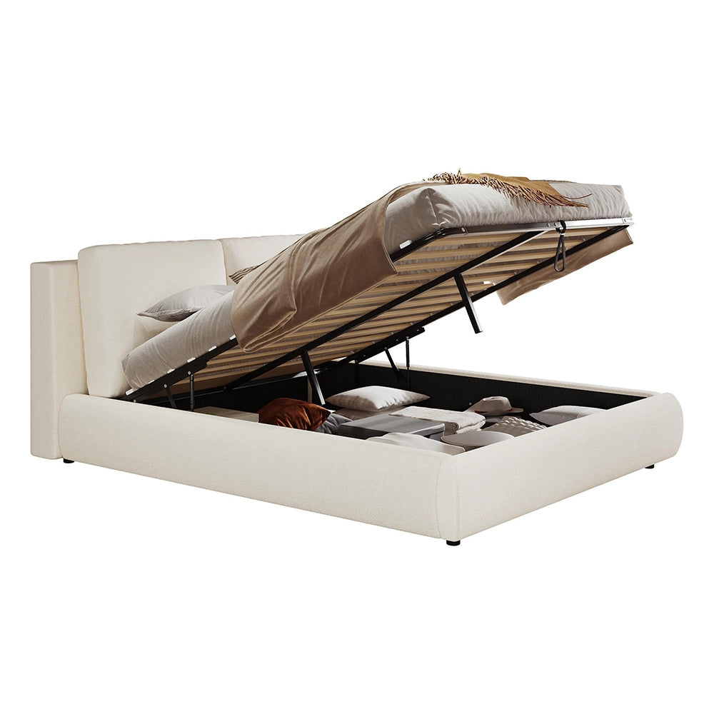 Letto matrimoniale-Xylo-180x200cm idraulico spazio ripiano  beige