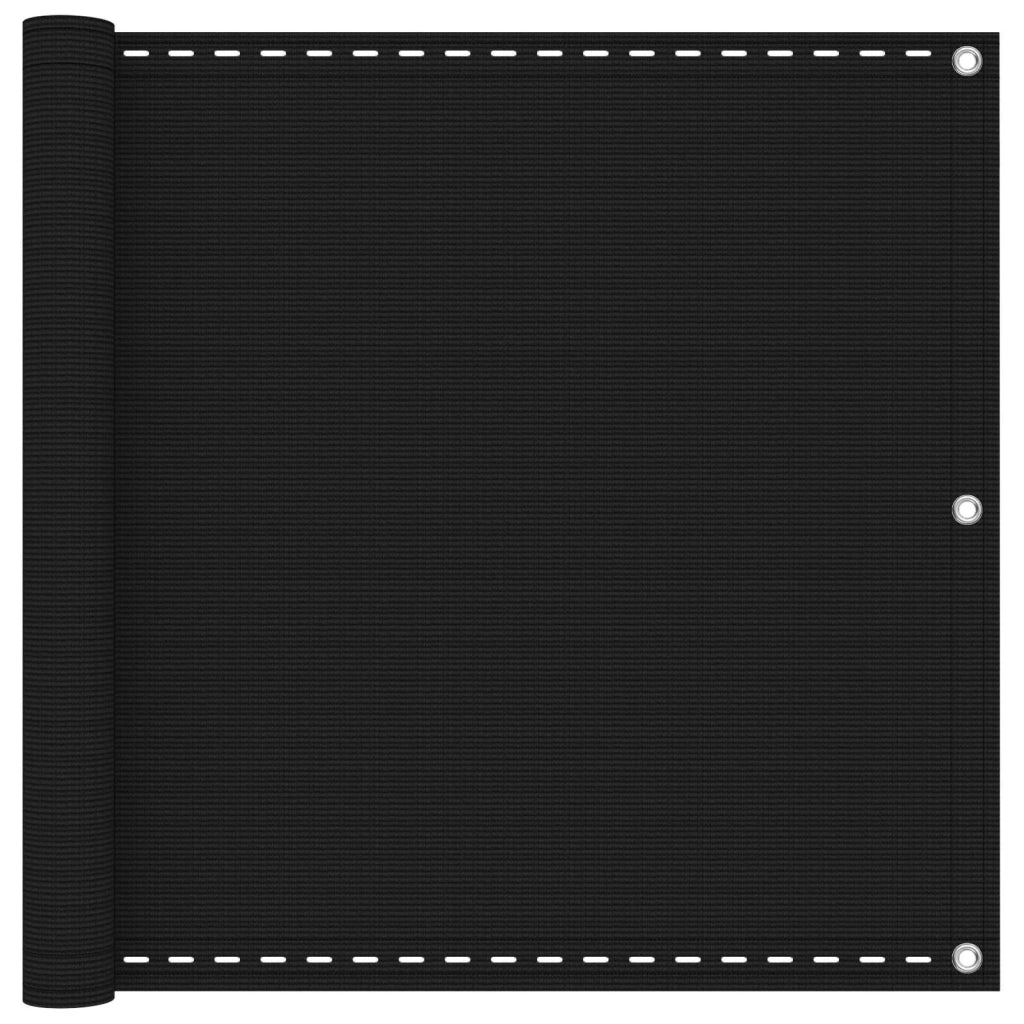 Schermo da balcone Nero 90 x 1200 cm HDPE e alluminio 4003052