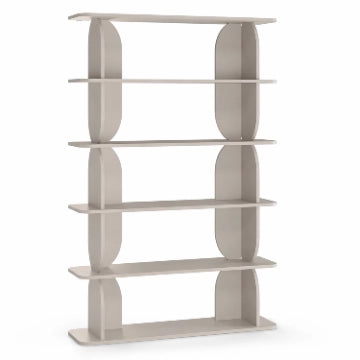 Libreria In Melaminico Con 5 Ripiani A Giorno Design Contemporaneo Minimal Per Soggiorno Salotto Studio Corridoio Zona Living E Ufficio 120 X 181.5 X 34 Cm Cashmere