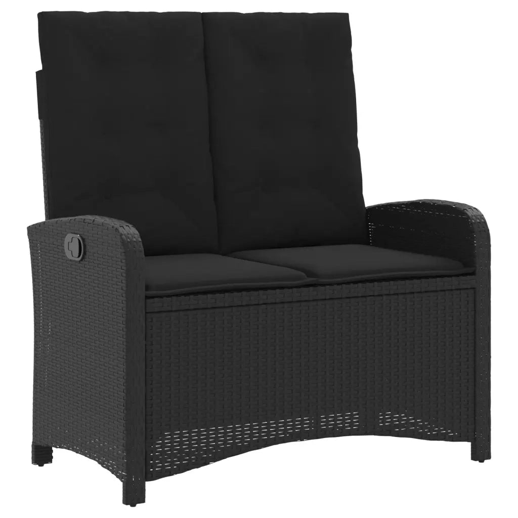 Set da Pranzo da Giardino 2 pz con Cuscini Nero in Polyrattan 3277331