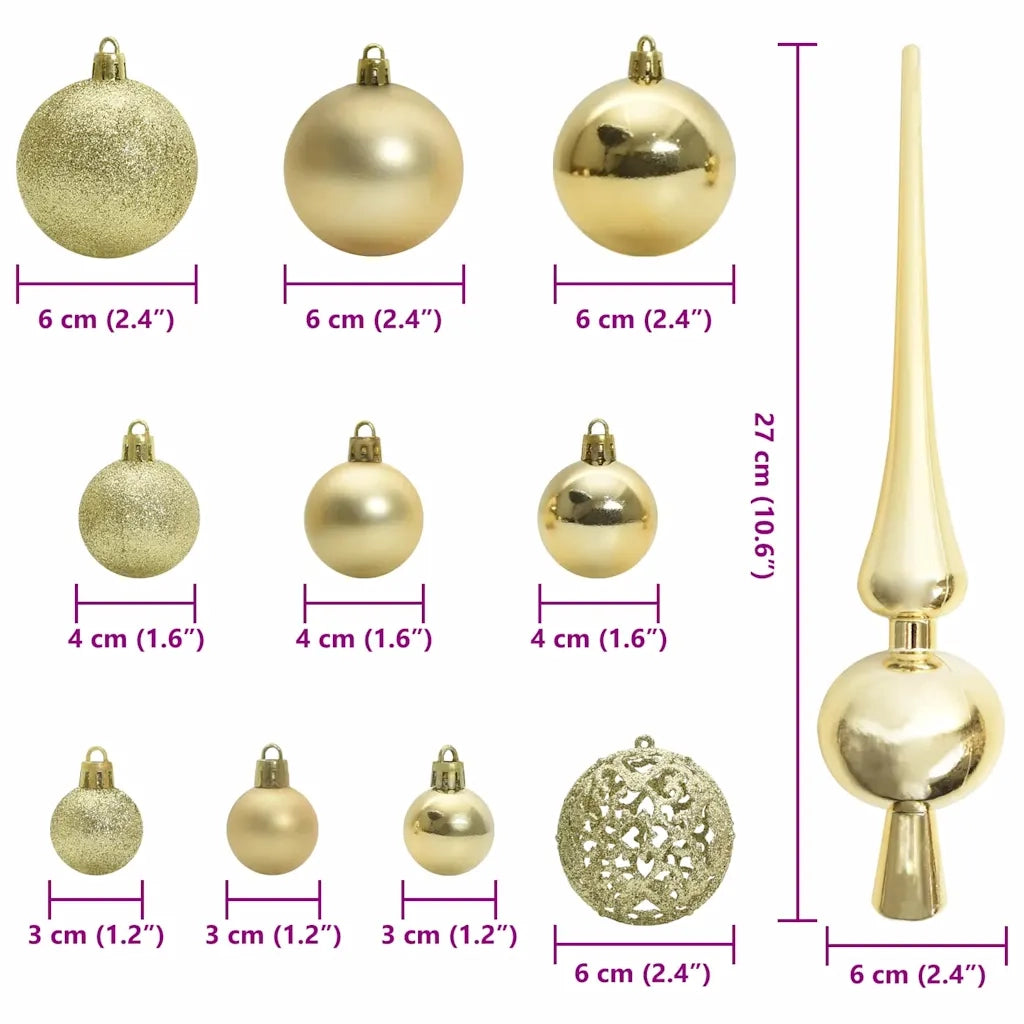 Set di Palle di Natale con 150 LED 61 pcs Oro Plastica 42018833
