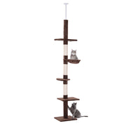 Tiragraffi Albero Multilivello ¨C Minimal ¨C Marrone 40x34x230-260cm