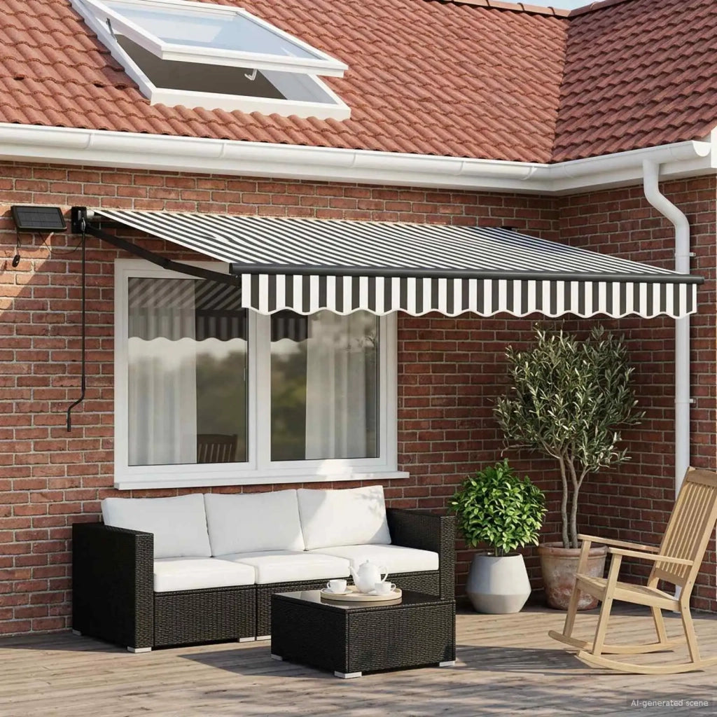 Tenda retrattile Antracite e Bianco 2,5 x 2 m