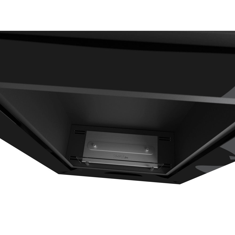 Caminetto a Bioetanolo Frame 550 SimpleFire da incasso con Vetro - Nero Opaco