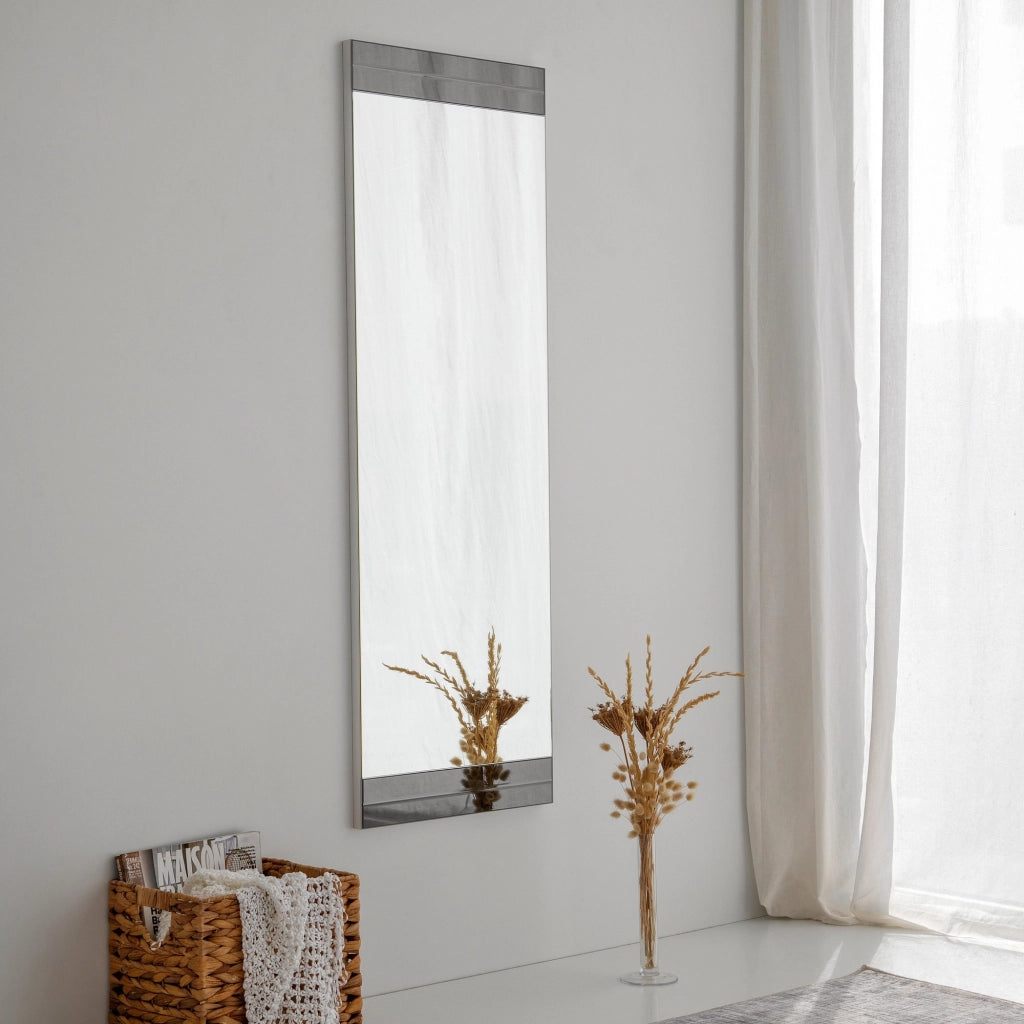Siliqua, Specchio Forma Rettangolare, 40x120h cm Bianco
