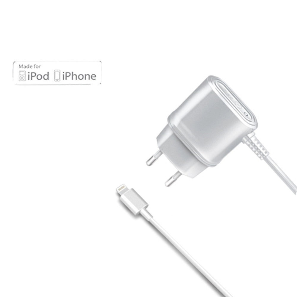 Trade Shop - Caricabatterie Da Rete Da 1a Con Connettore Lightning Mfi Bianco White -