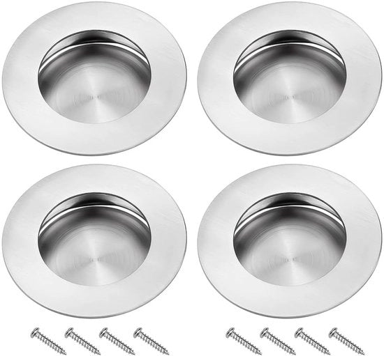 Maniglia di apertura automatica 4x - Acciaio inossidabile 304 - Maniglia sommersa - Aspetto elegante - Diametro esterno 60 mm - Profondità di inserimento 15 mm - Maniglia di apertura