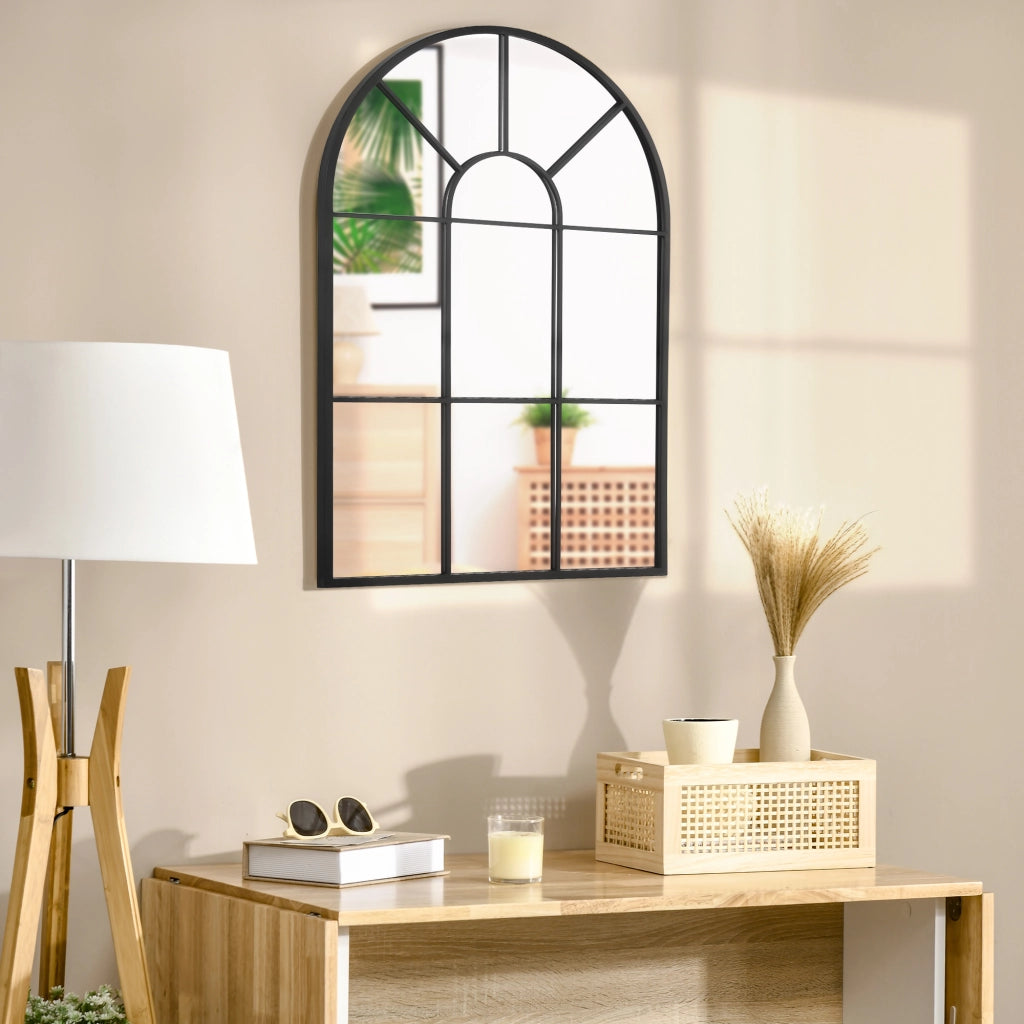 Specchio Muro Arco Finestra ¨C Zephmum ¨C Nero 91x60 cm