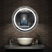 specchio 60 cm rotondo con luce led antiappannamento e touch