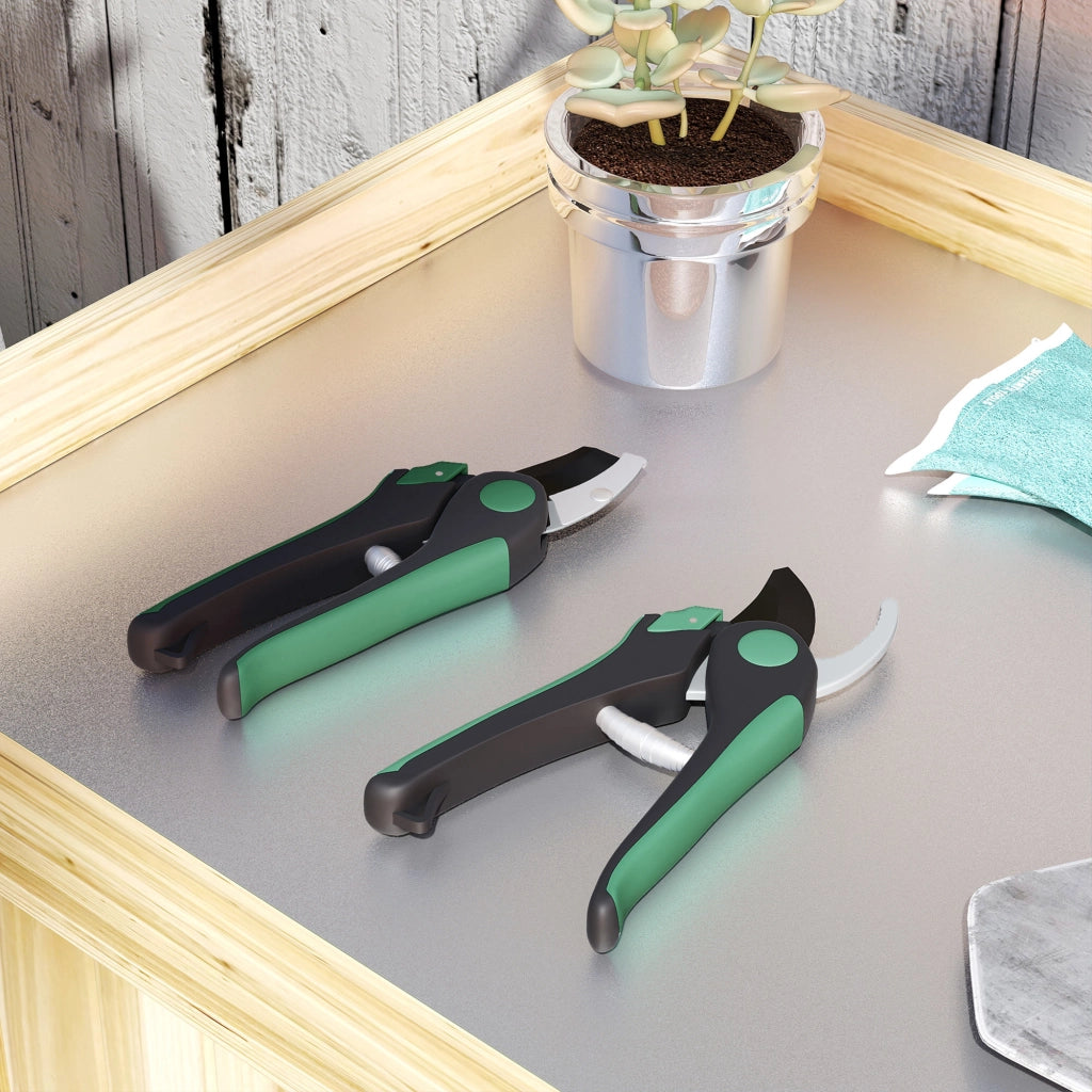 Set da giardino 2 pezzi ¨C zephmum ¨C verde e nero in metallo