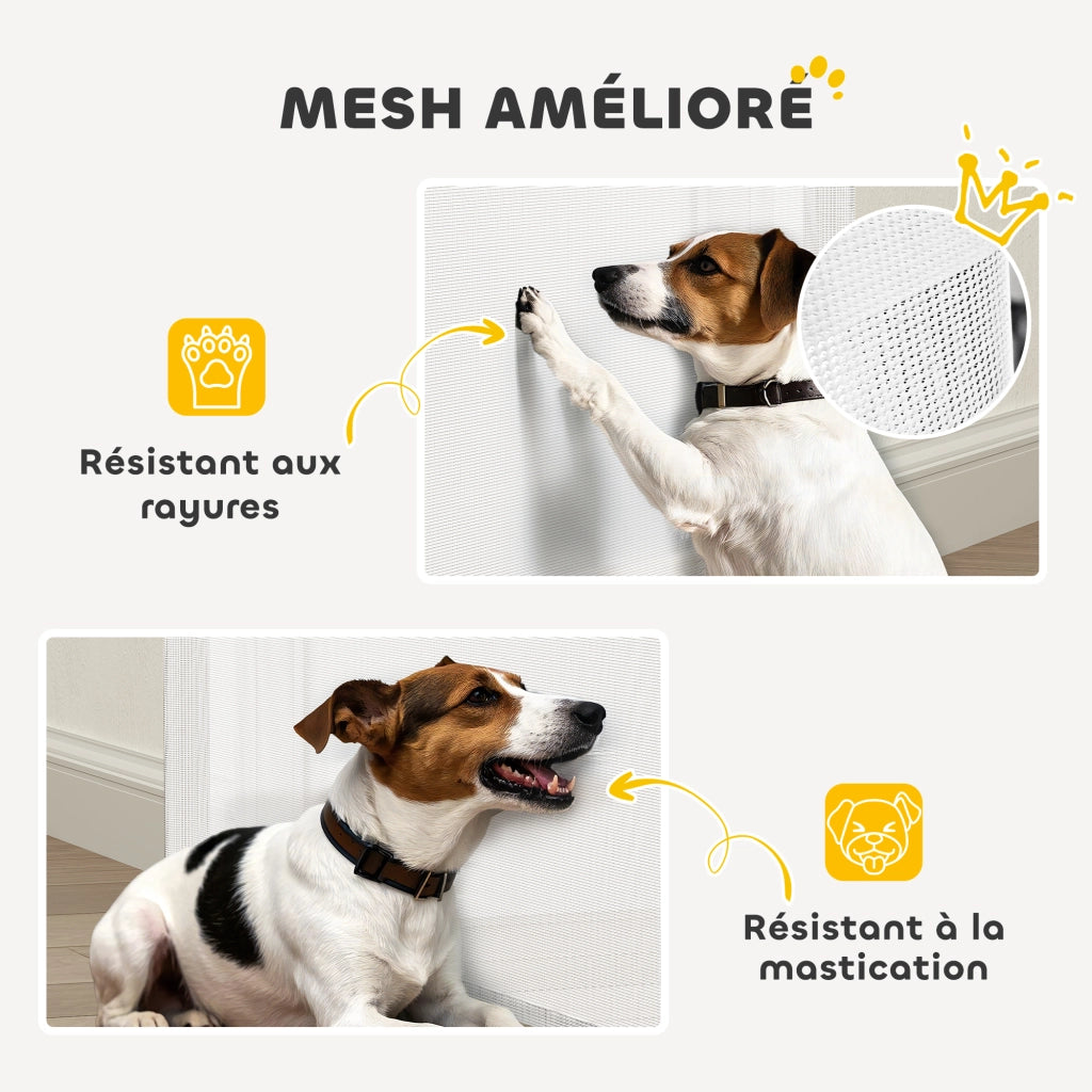 Barriera retrattile per cani ¨C zephmum ¨C bianco 149 cm