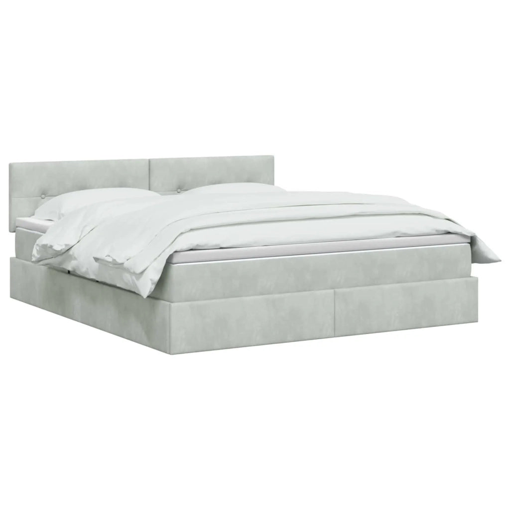 Letto con contenitore LED e materasso Grigio Chiaro 3459246