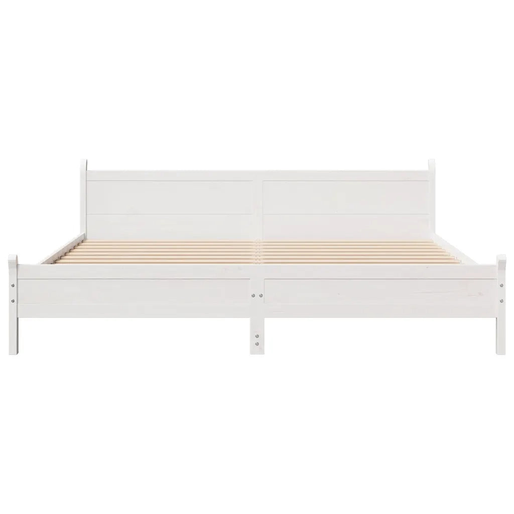 Giroletto senza Materasso Bianco 200x200 cm Legno Massello Pino 3309723