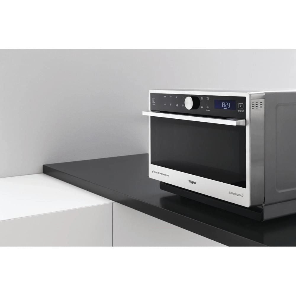 Whirlpool MWSC 9133 SX Supreme Chef Forno a microonde Combinato 33 L 1000 W Grill Vapore Crisp 6° SENSO colore Acciaio Inossidabile