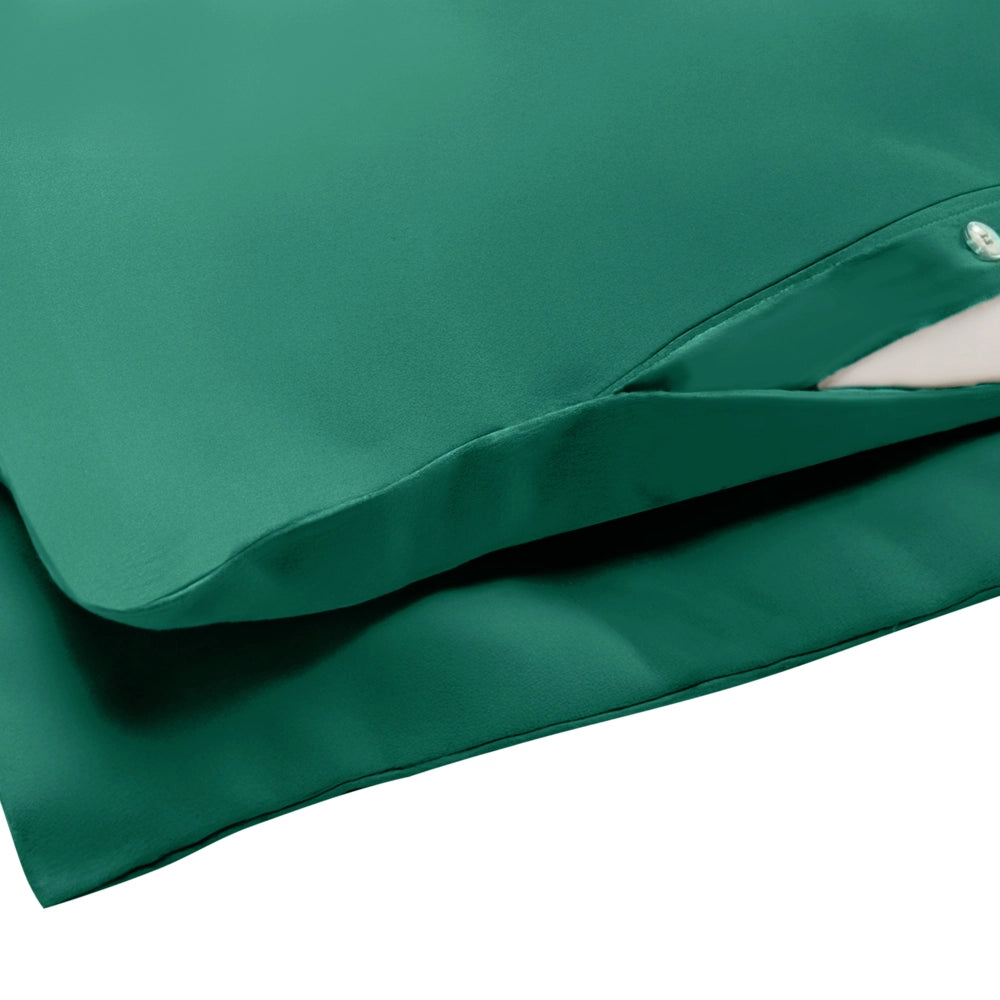 Set copripiumino e federa in cotone satinato verde 200 x 200 cm per una camera da letto moderna