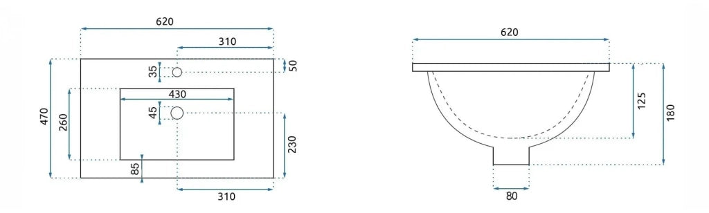 Lavabo Da Incasso Rea Dafne 60