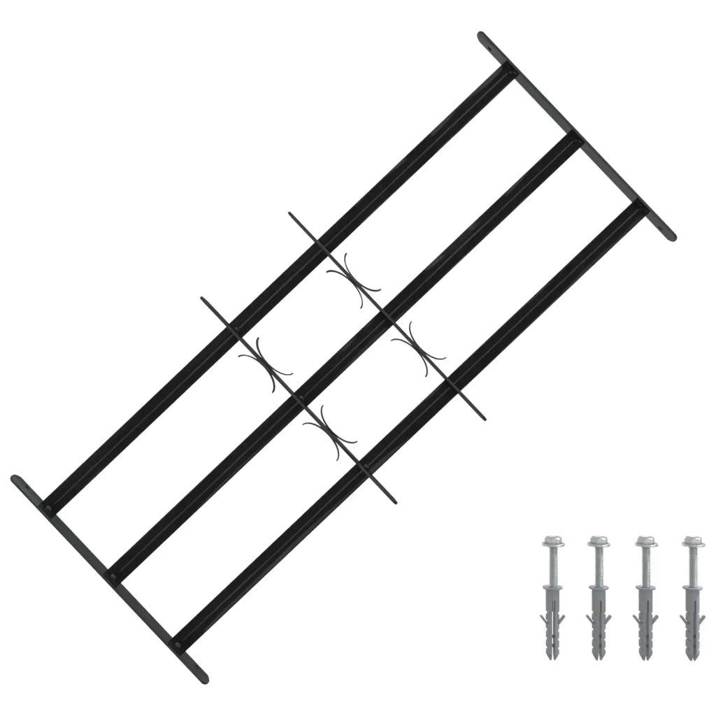 Griglia Finestra 116 x 45 cm Acciaio verniciato a polvere Nero CFW8379194