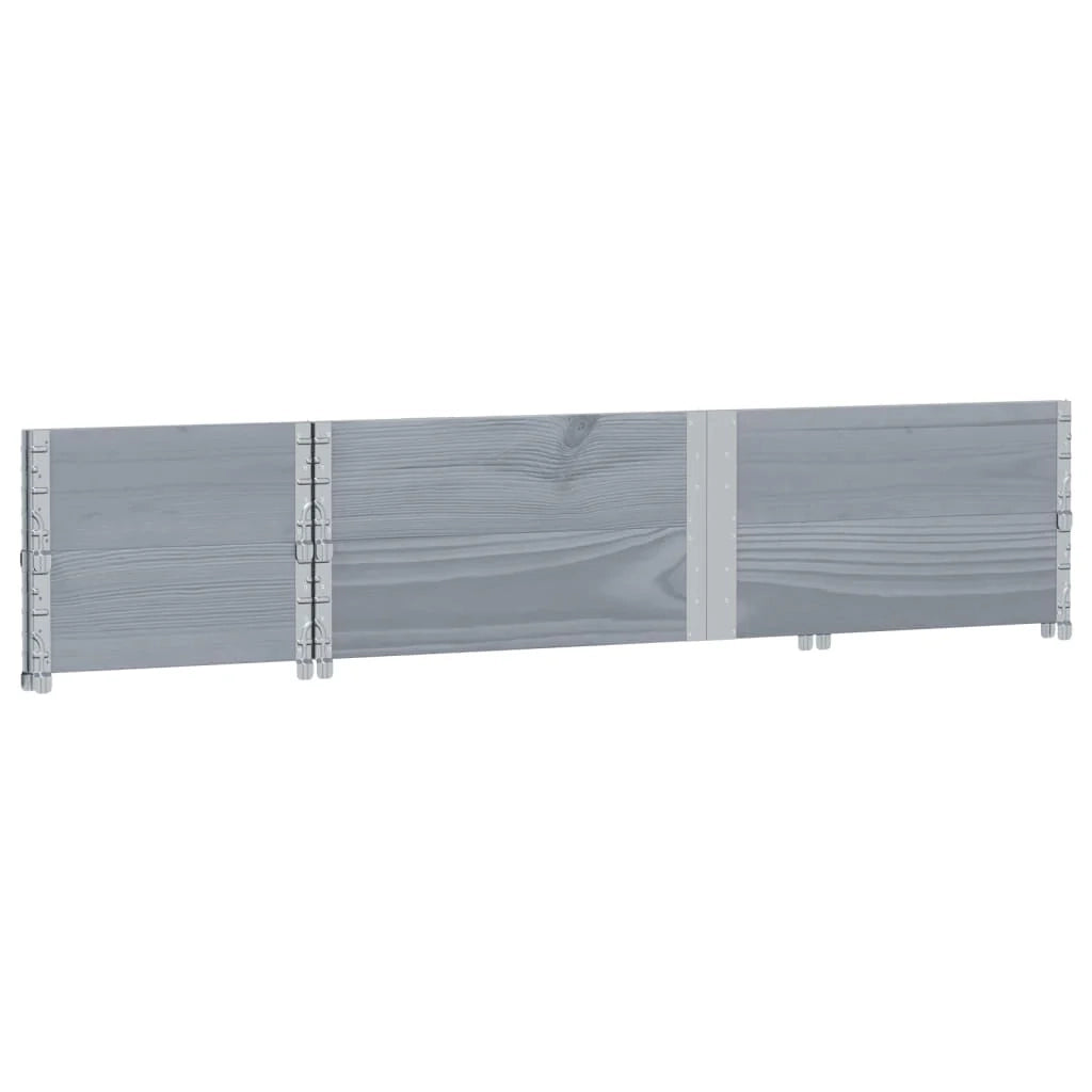 Fioriera rialzata per piante fiori terrazzo giardino 150 x 50 cm legno massello di pino grigio 02_0037434