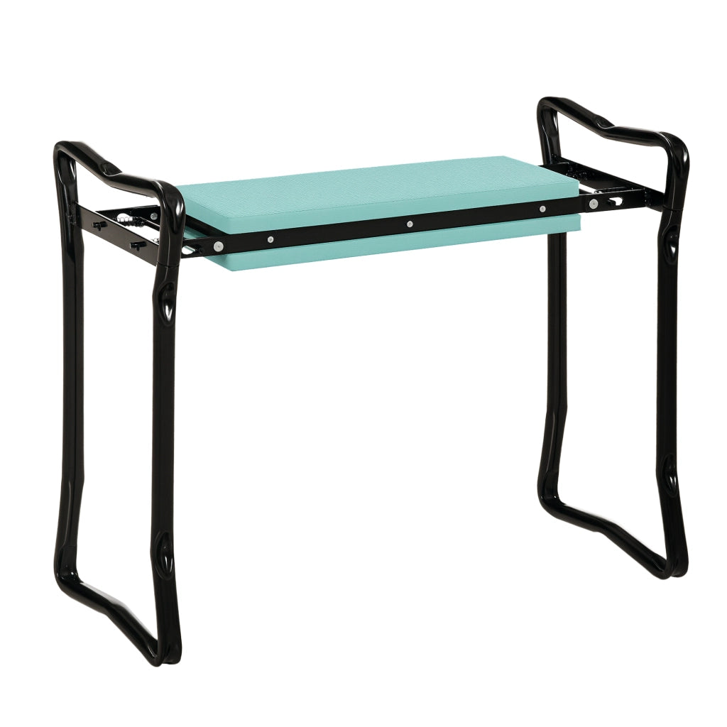 Sgabello giardino pieghevole ¨C Xylo ¨C con cuscino e tasche portattrezzi verde 58x28x49cm