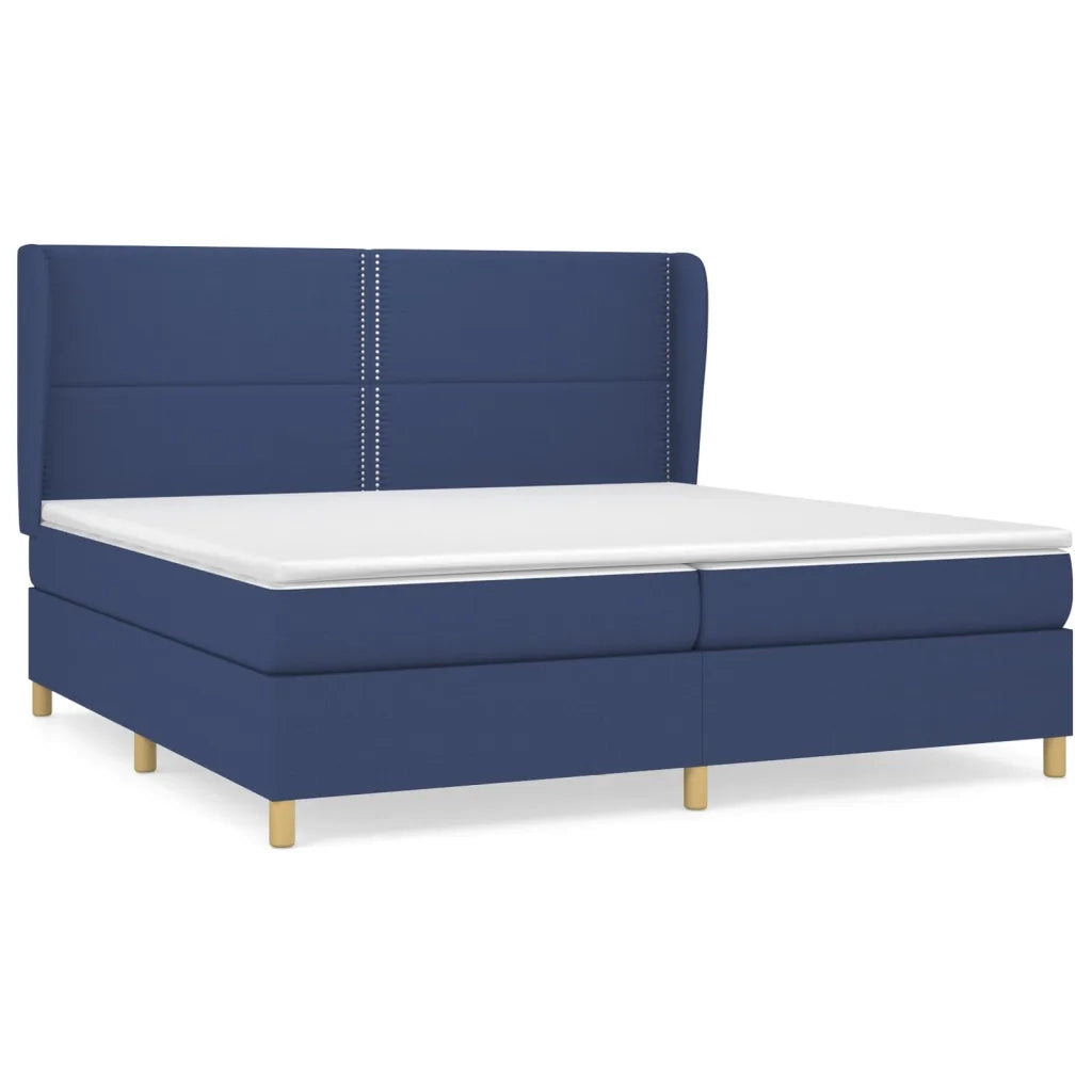 Giroletto a Molle con Materasso Blu 200x200 cm in Tessuto 3128475