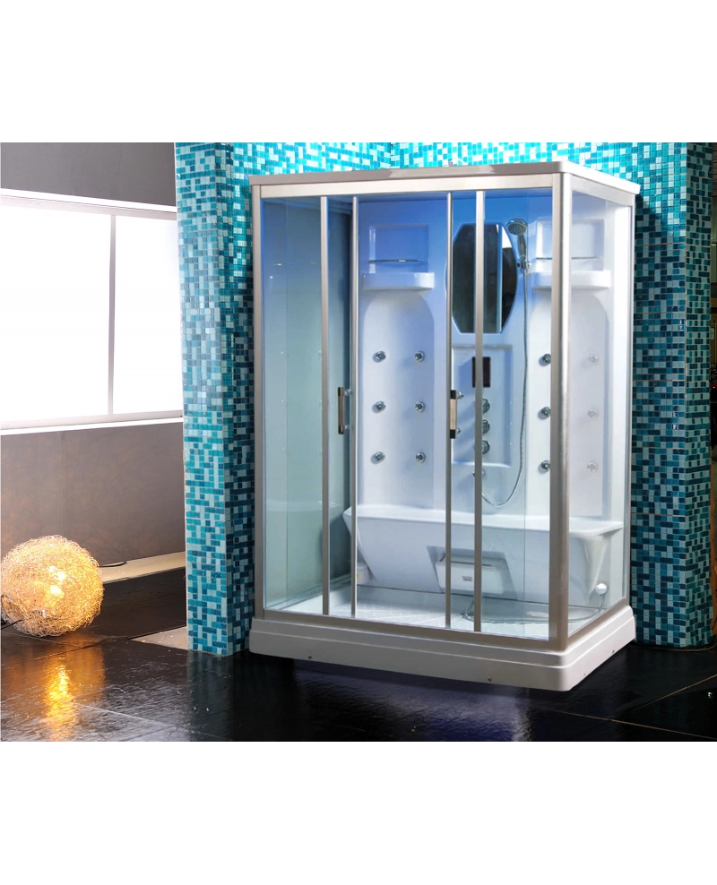 Cabina Doccia Idromassaggio 140x90cm Bagno Turco, Full Optional Sicorage Kleria