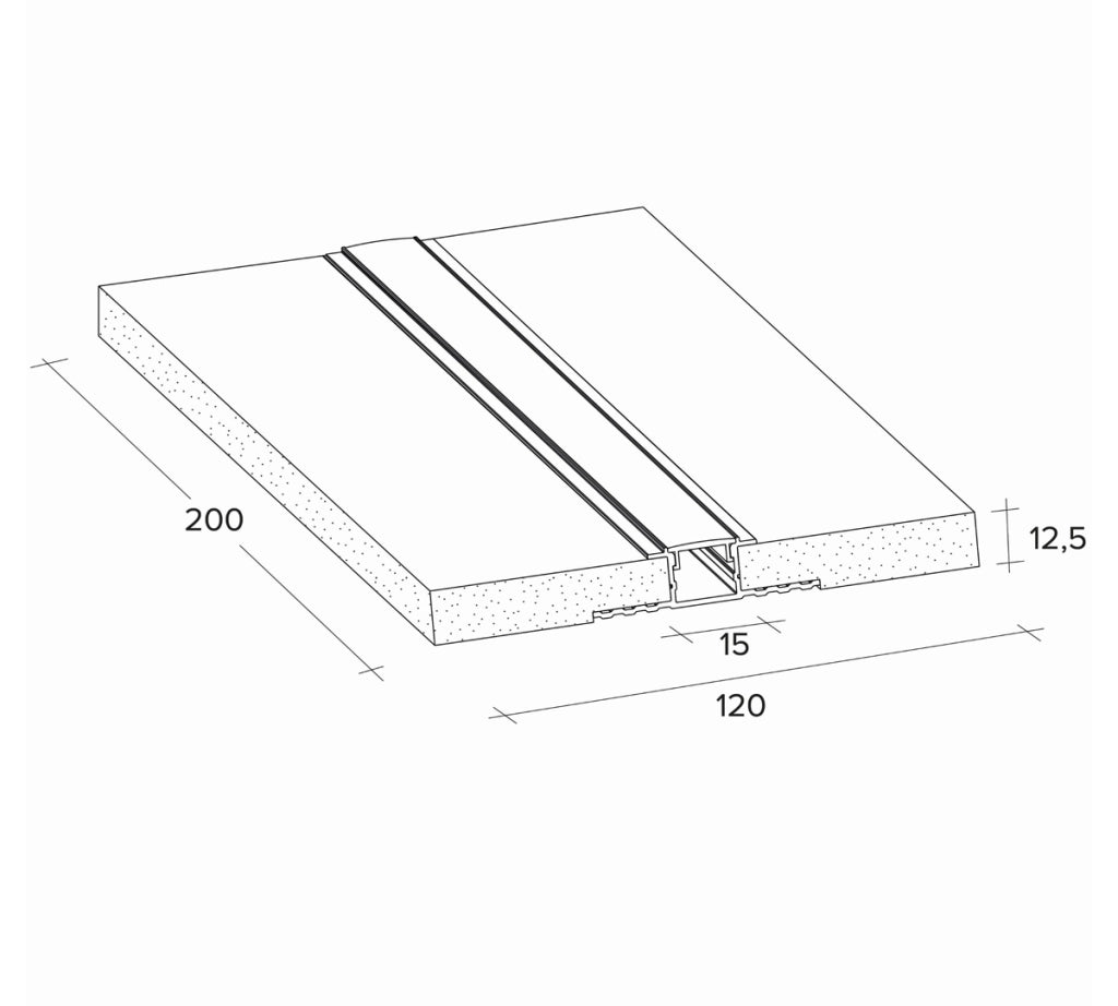 IPSO profilo gesso e alluminio bianco con copertura opalina l.200cm