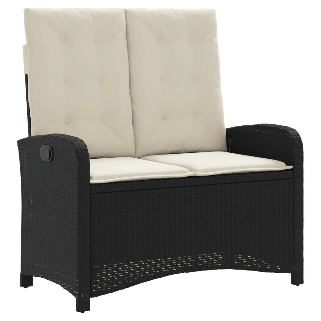 Set da Pranzo da Giardino 2 pz con Cuscini Nero in Polyrattan 3277319