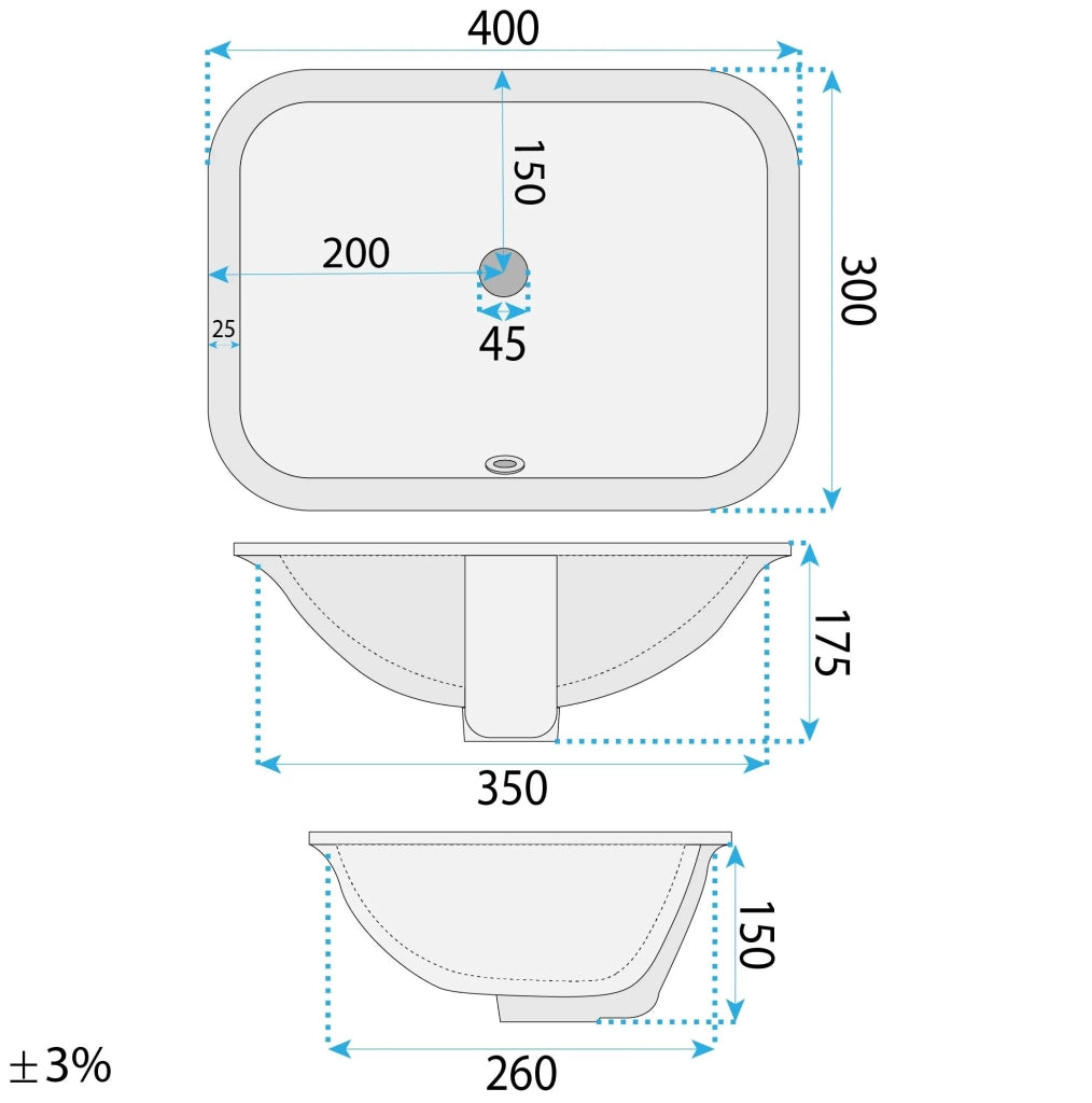 Lavabo Sottopiano Rea Anabel 40