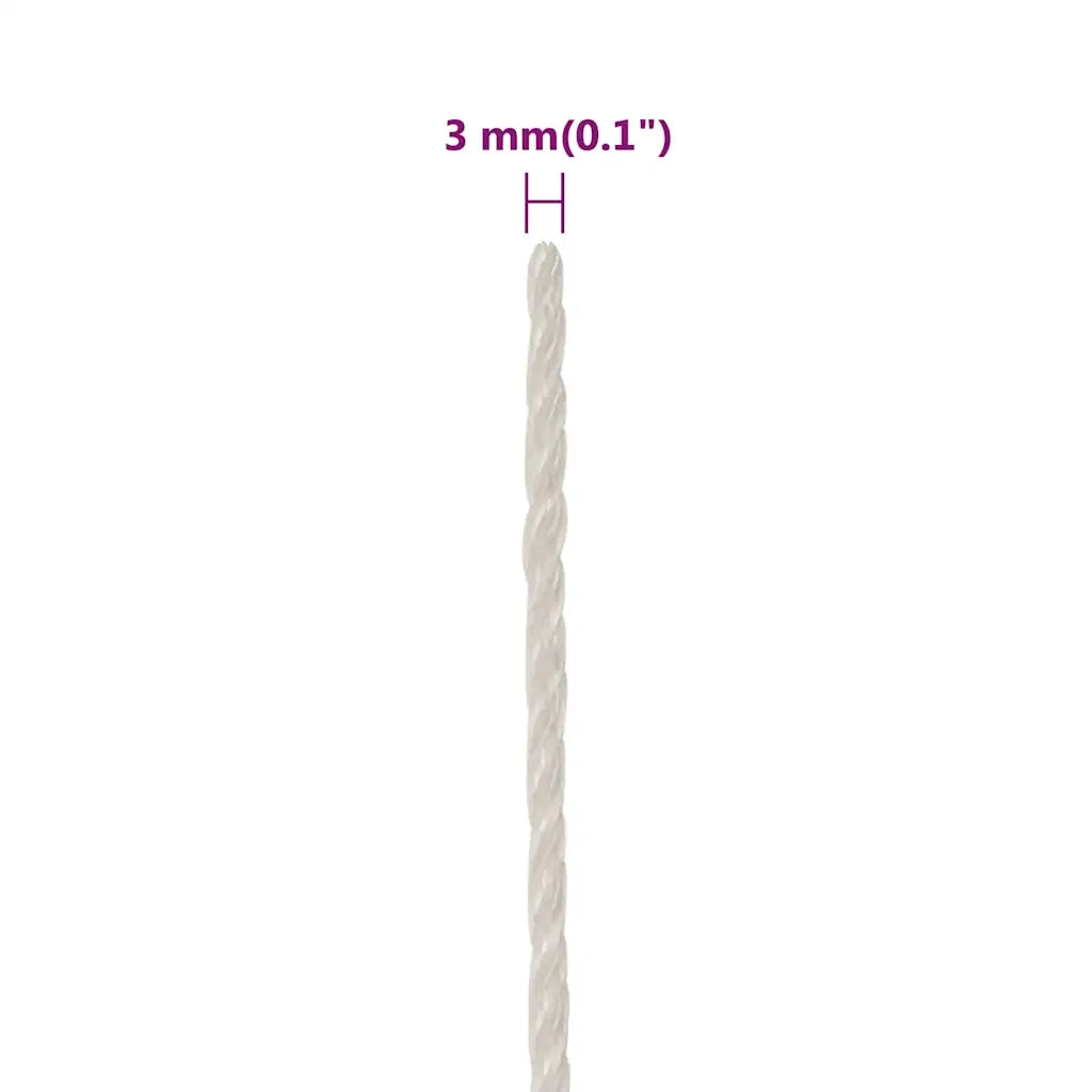 Corda | Fune da Lavoro Bianca 3 mm 100 m in Polipropilene