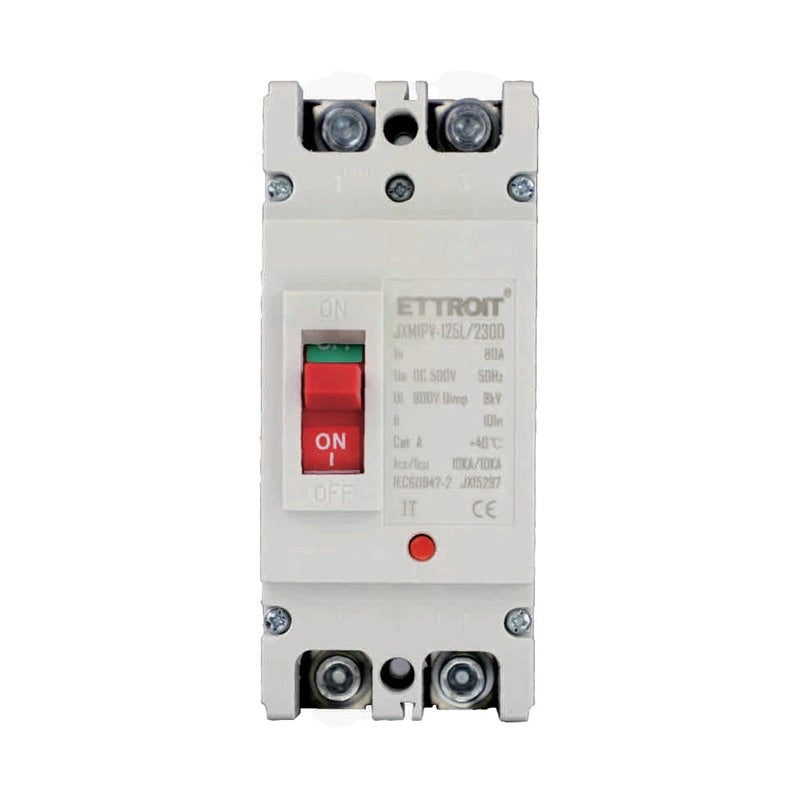 MCCB Interruttori Scatolati Magnetotermici DC Fotovoltaico 2P 10kA 80A DC 500V IP20 IEC60947-2