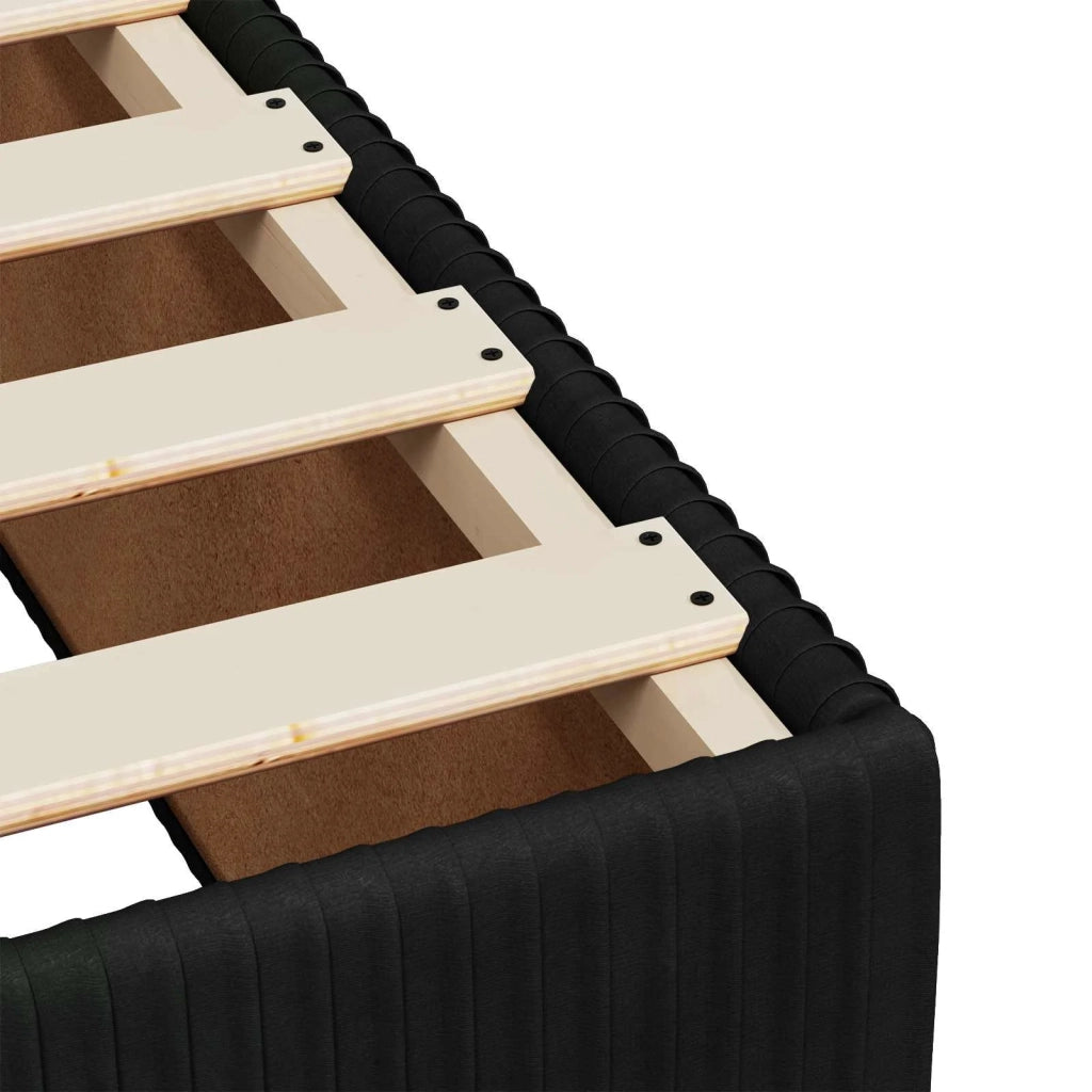 Letto box spring con materasso Nero 100 x 200 cm Velluto 3451615
