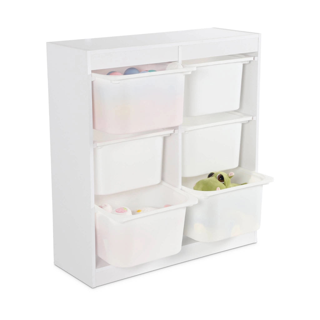 Contenitore per bambini con 6 contenitori, bianco