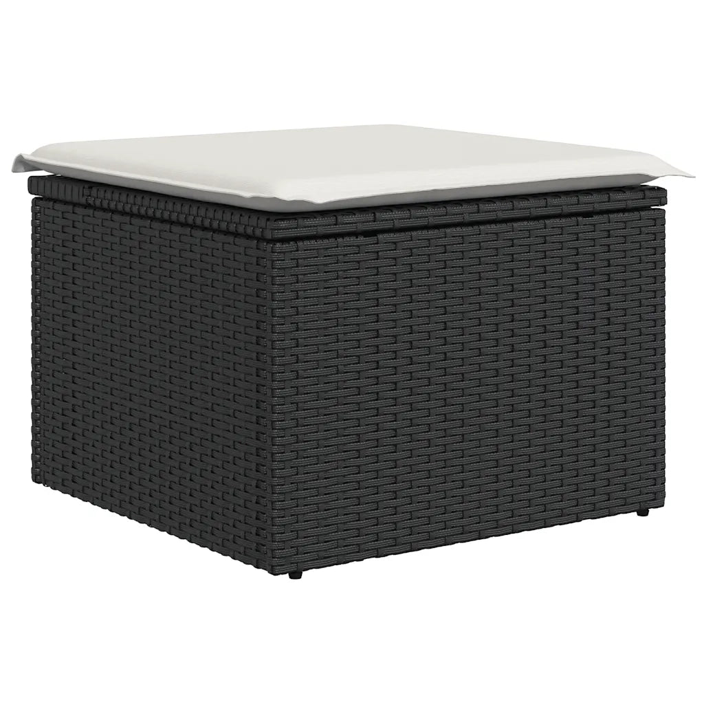 Set Divani da Giardino 5 pz con Cuscini in Polyrattan Nero 3256420