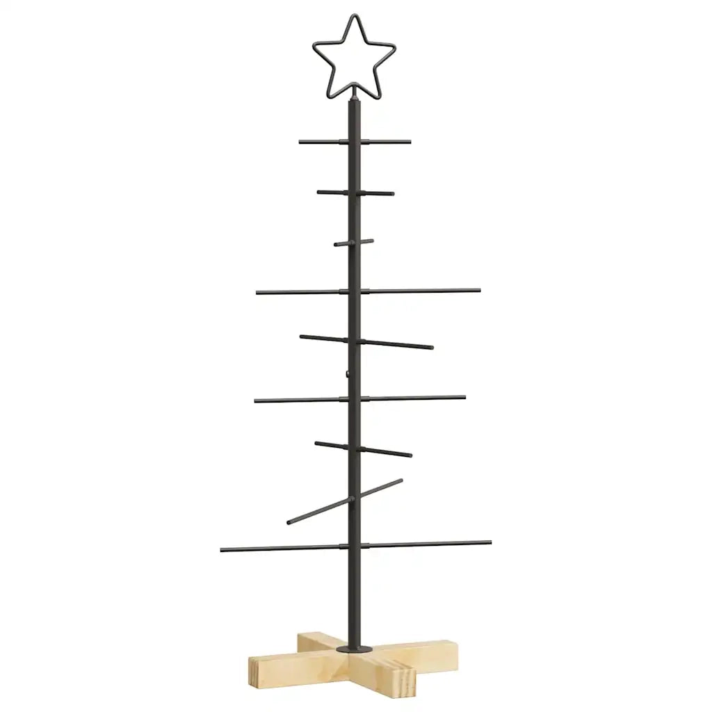 Albero di Natale in metallo con supporto Nero 89 cm 42019176