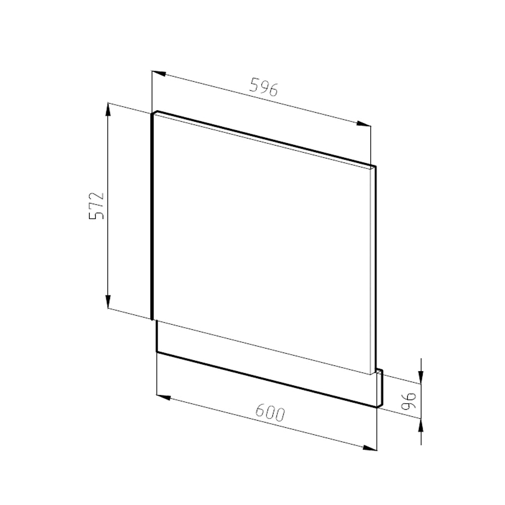 Vicco Pannello frontale Bianco lucido 60 cm senza piano di lavoro