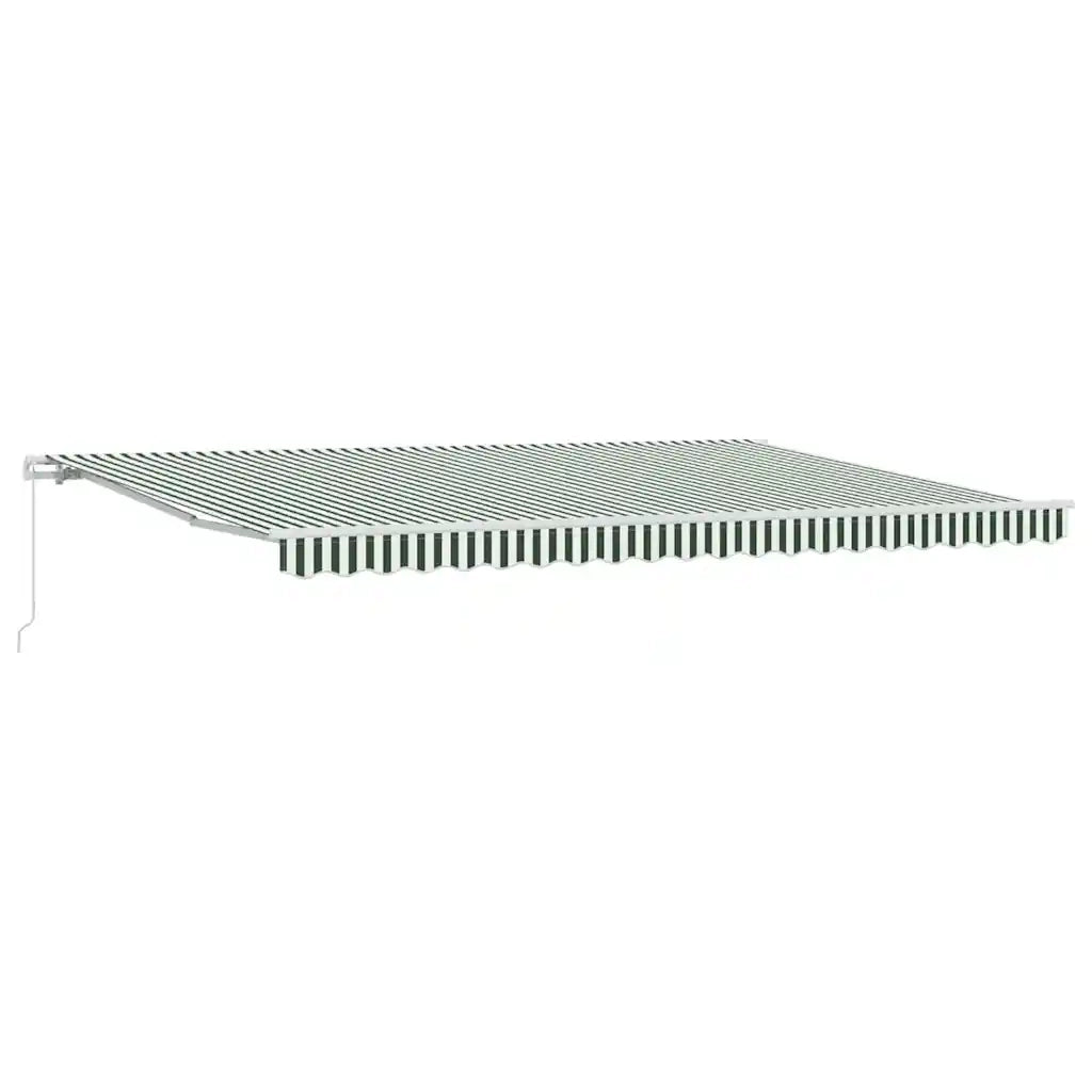 Tenda da Sole | Tenda Retrattile Verde e Bianco 500 ¡Á 300 cm