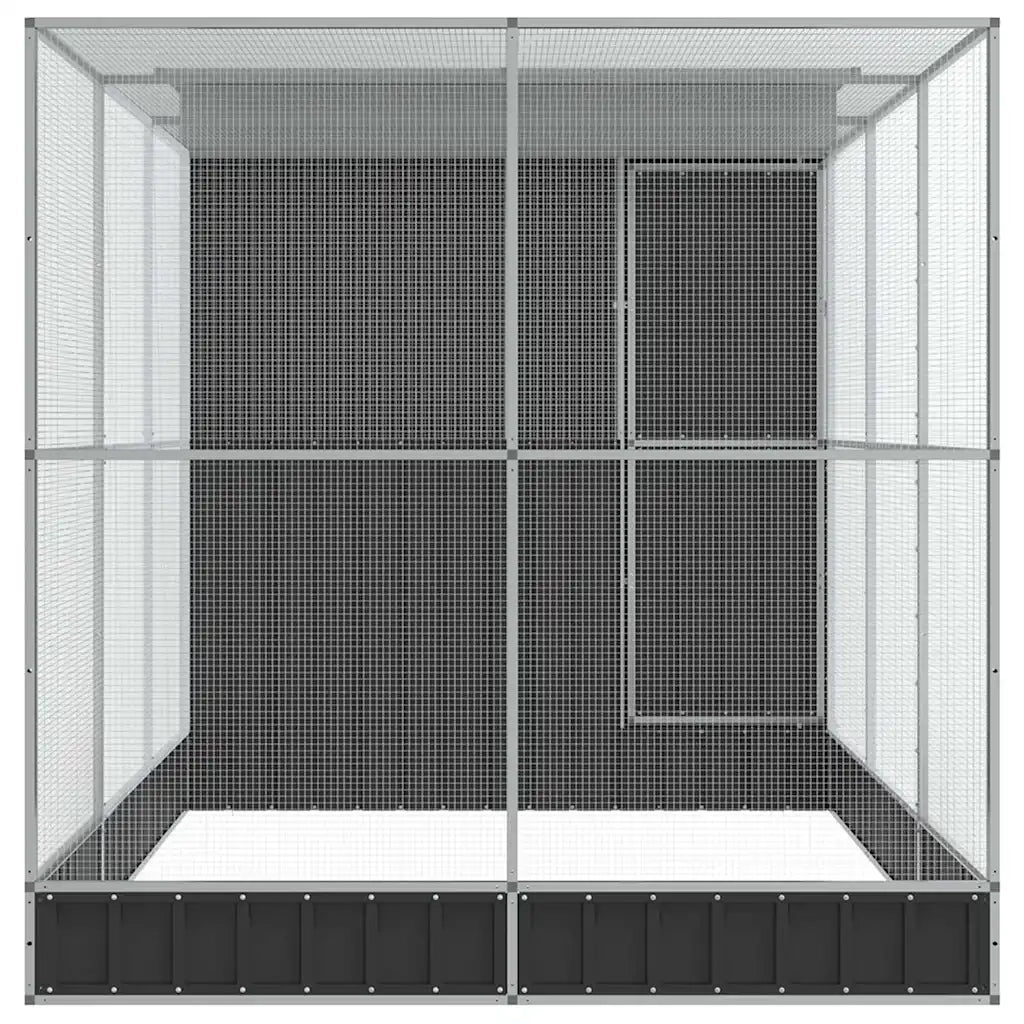 Voliera con Estensione Argento 416x203x216 cm Acciaio 3214258