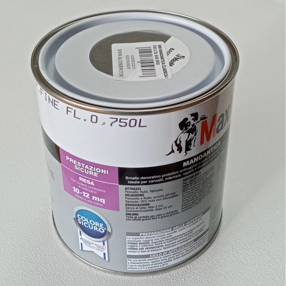 Manoantica classico 750ml smalto ferro micaceo antiruggine in varie colorazioni, colori manoantica antracite