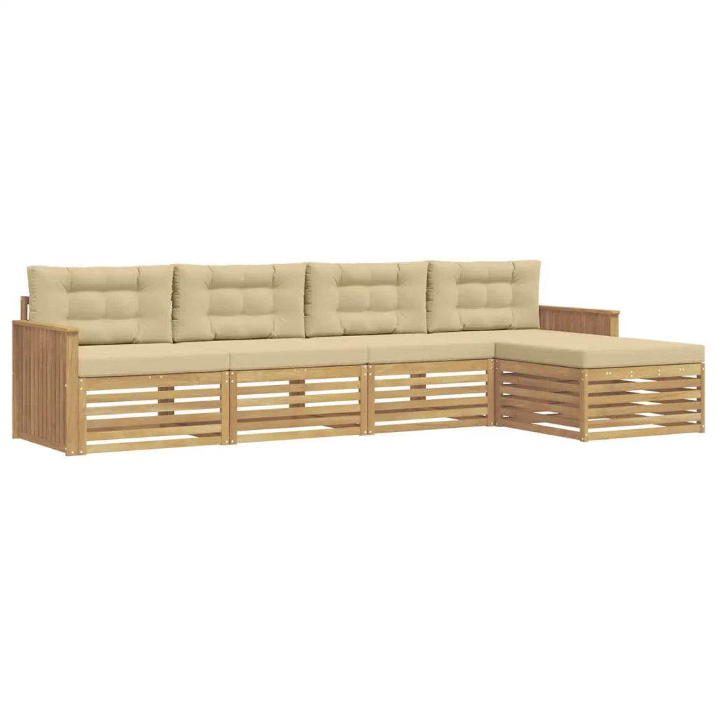 Set di divani da esterno 5 pcs Bianco e Beige 3390323