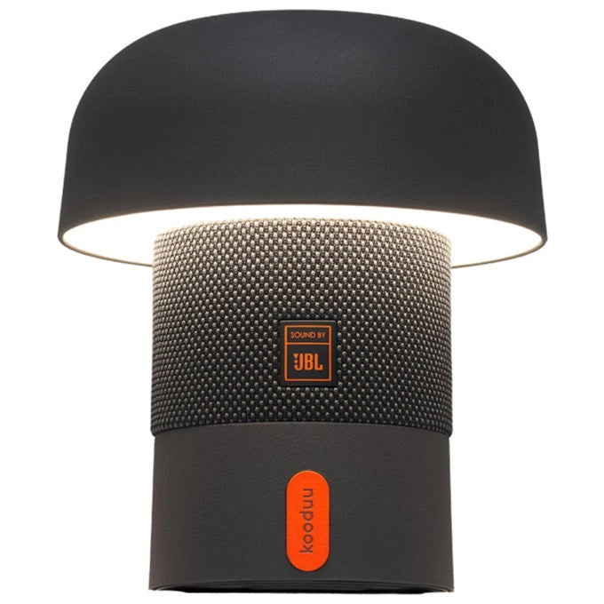Kooduu Sensa Play Mini, lampada da tavolo con altoparlante Bluetooth, sound by JBL, LED dimmerabile, IP53, ricarica USB-C, antracite