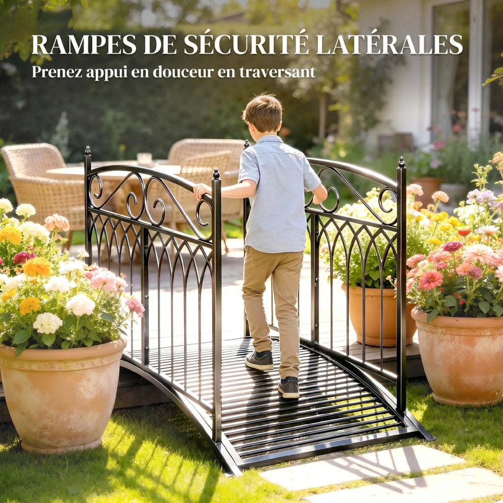 Ponticello da Giardino in Metallo Stile Barocco ¨C Zephmum ¨C Nero 91cm